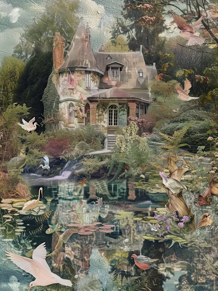 Monet Teich Feen Scrapbook-Collage 2