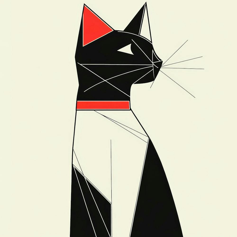 Cat With Red Collar 1