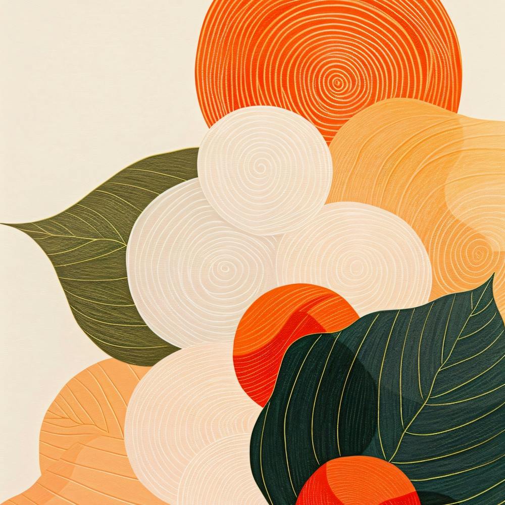 Orange And Green Leaves