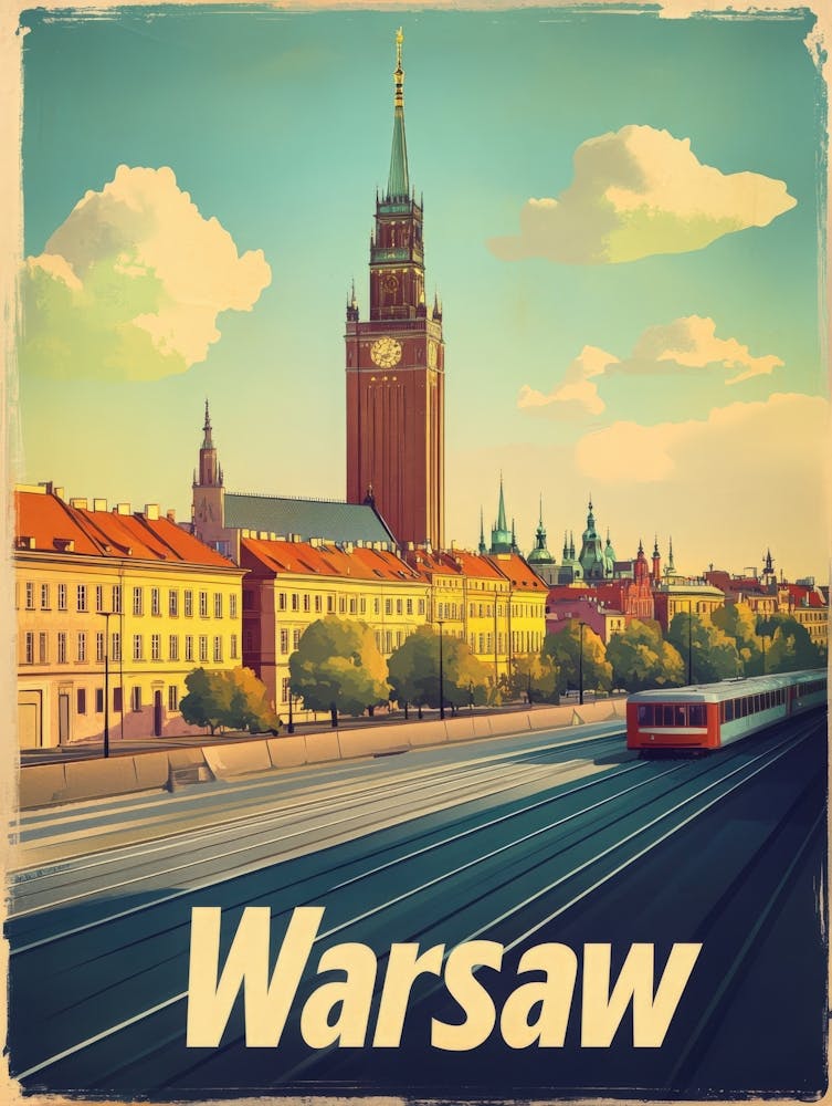 Aihrgdesign A Vintage Travel Poster Of Warsaw 3
