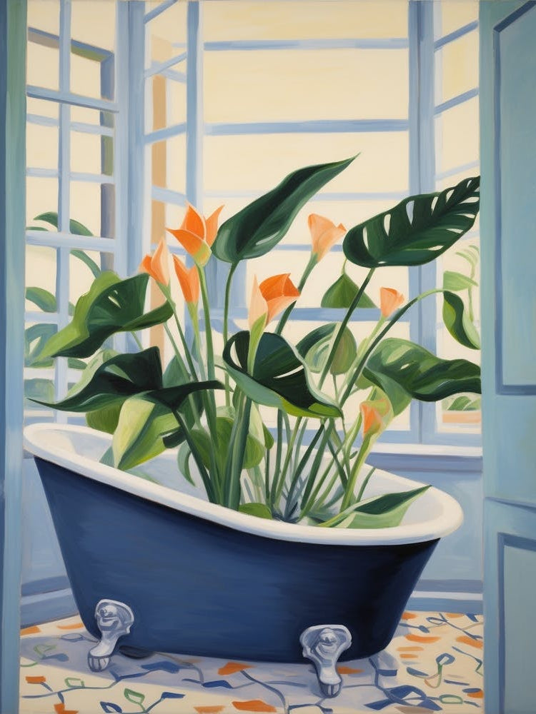 A Bathtube Full Of Calla Lily In A Bathroom 3