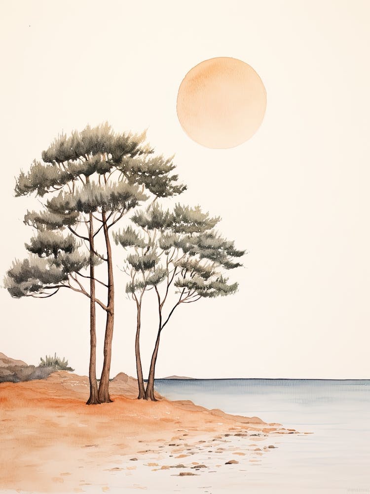 Watercolour Of Zlatni Rat (Golden Horn Beach)   Brac Island Croatia 1