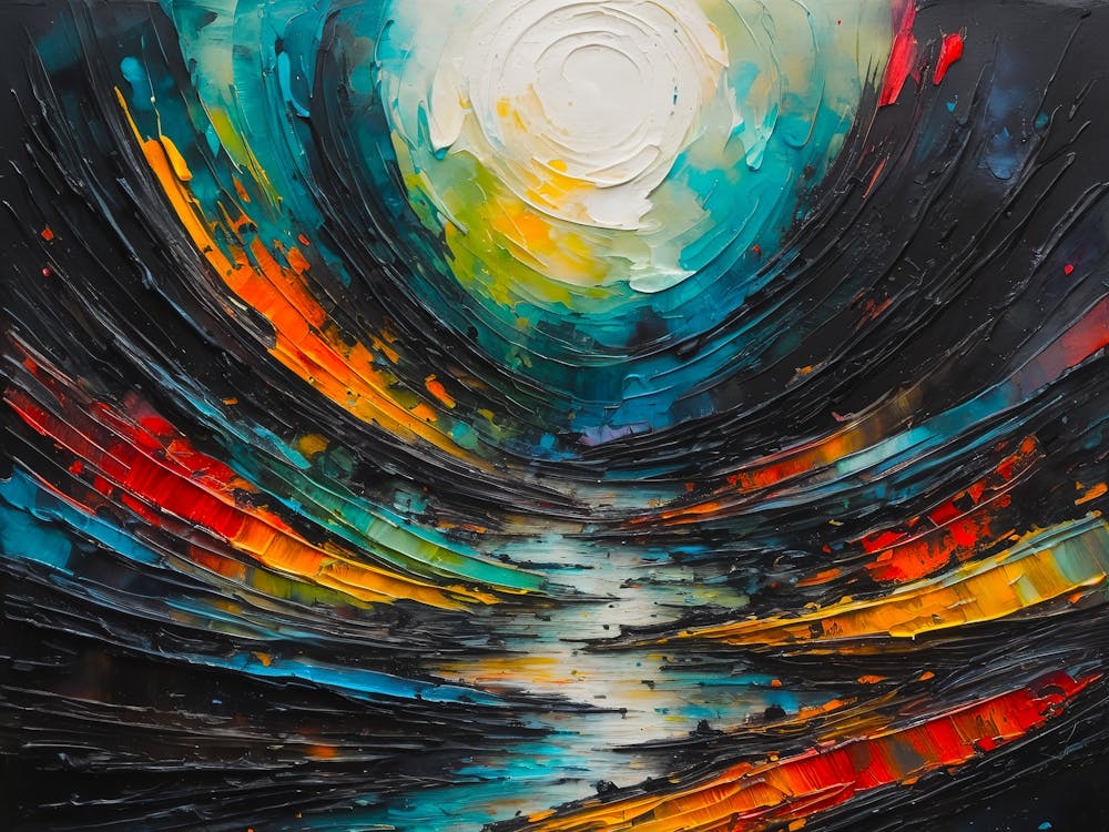 Abstract Painting Landscape Vibrant colors