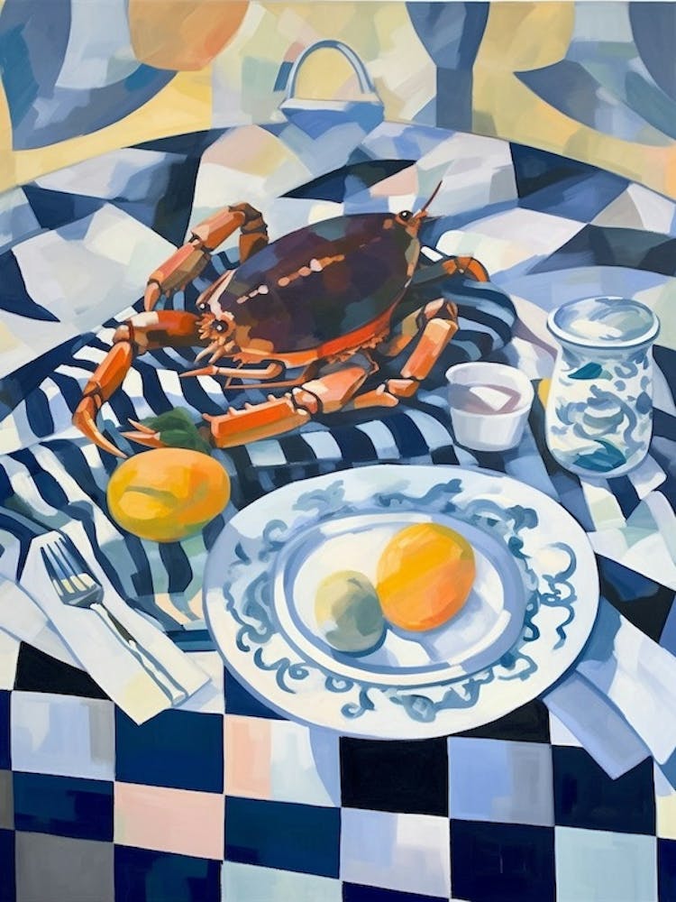 Blue Crab Still Life Painting