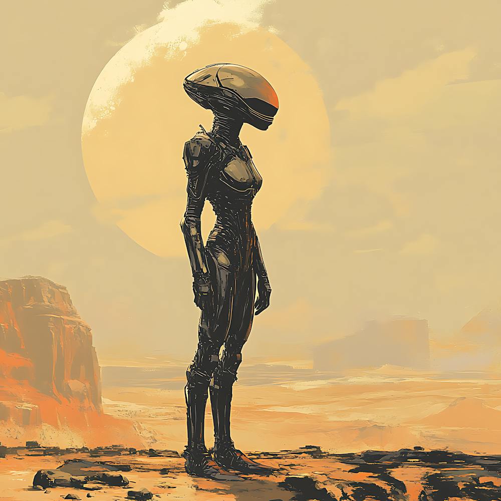 Alien Woman In The Desert