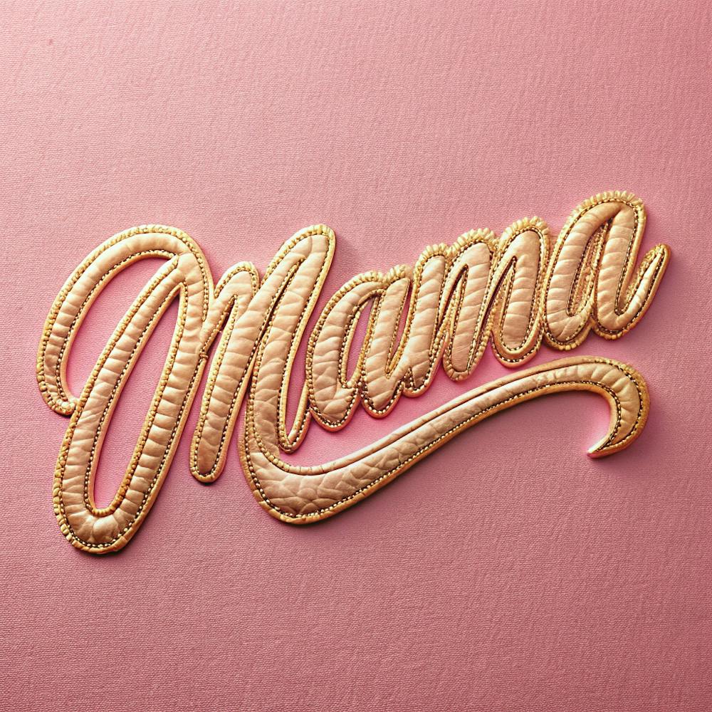 The Word Mama In An Elegant Slanted Font On A
