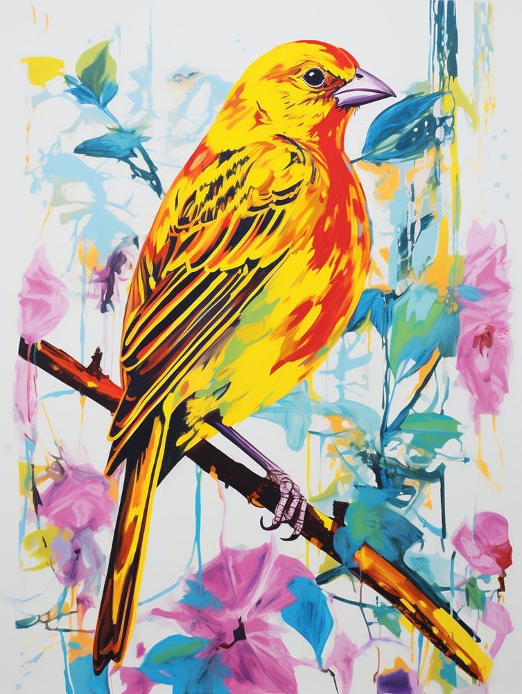 Colourful Bird Painting Yellowhammer 2