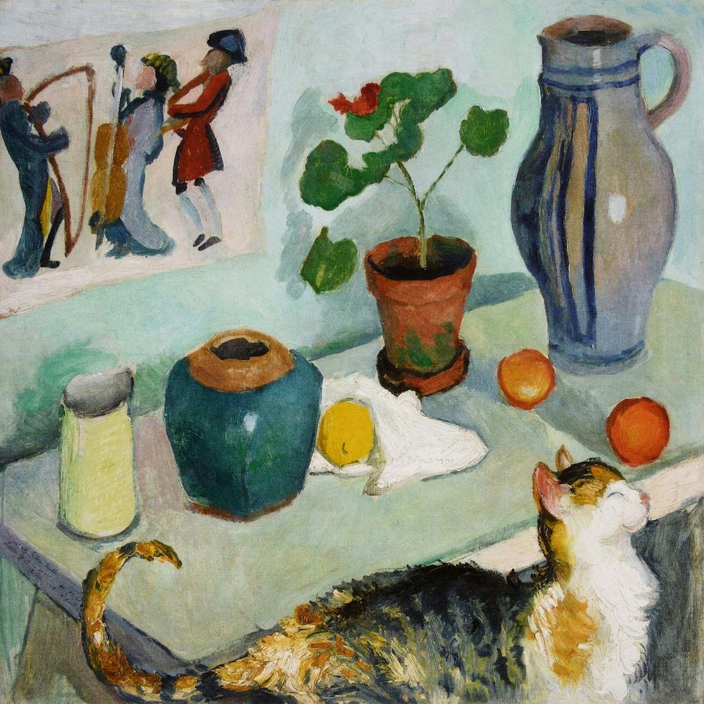 Still Life With A Cat, August Macke