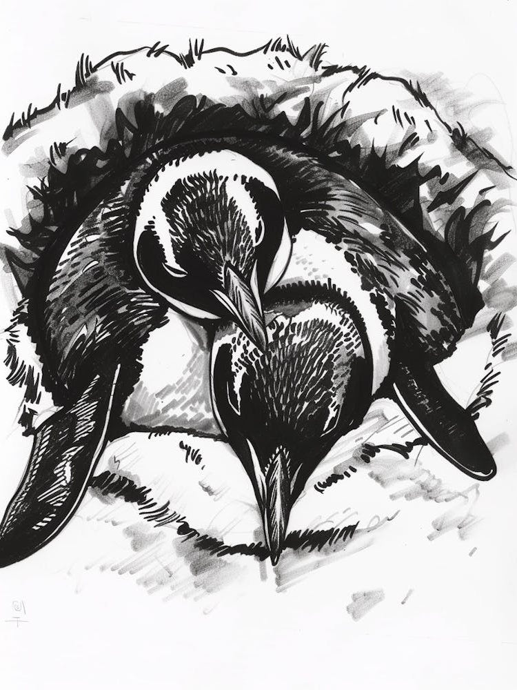 Emperor Penguin Sleeping In A Cozy Pile 1