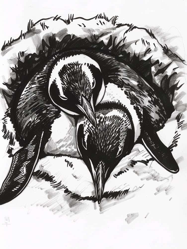 Emperor Penguin Sleeping In A Cozy Pile 1