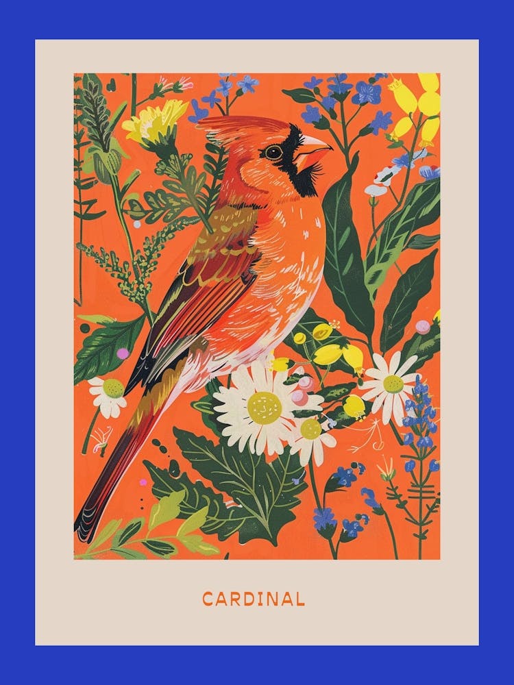 Spring Birds Poster Cardinal 2
