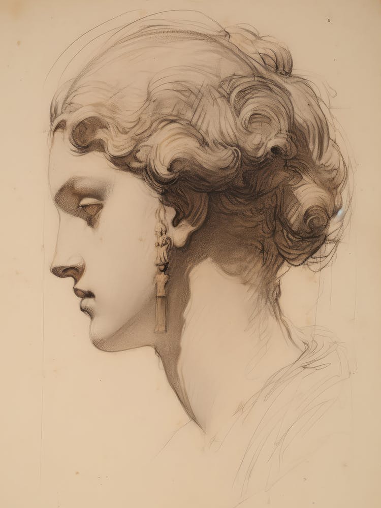 Greek Woman Portrait Sketch