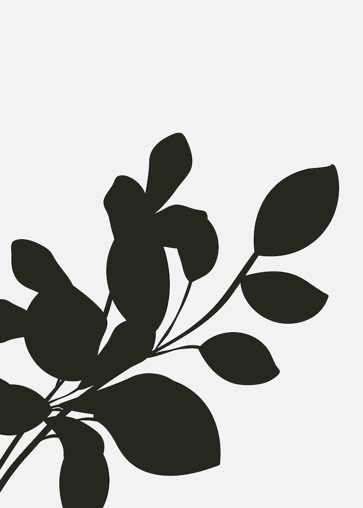 Abstract Botanical Black and Beige Art 7