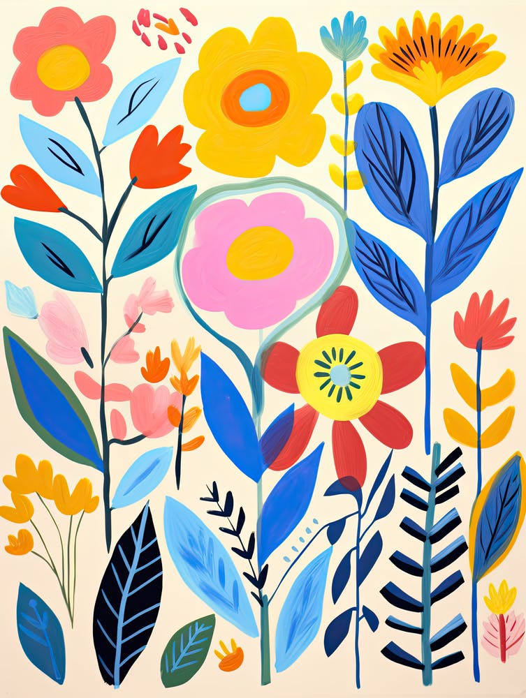 Flowers 32, Matisse style, Floral texture