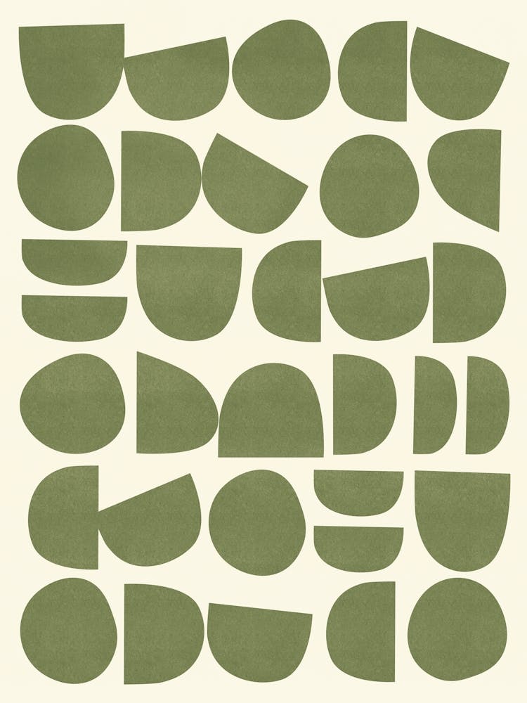 Mid Century Modern Abstract Pattern Green