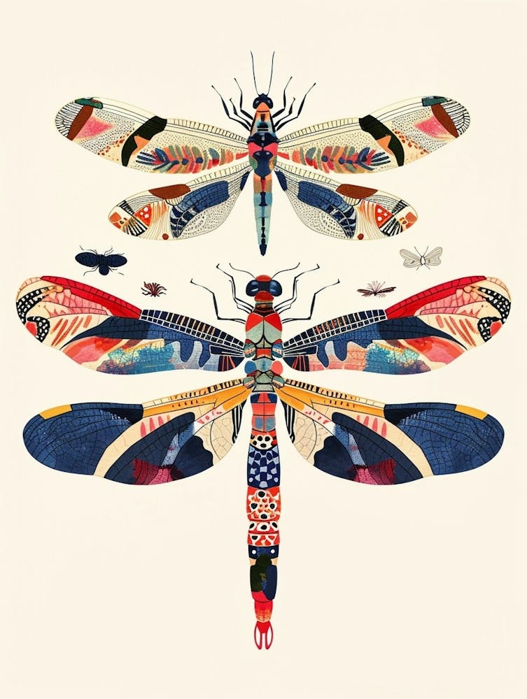 Colourful Insect Illustration Damselfly 4
