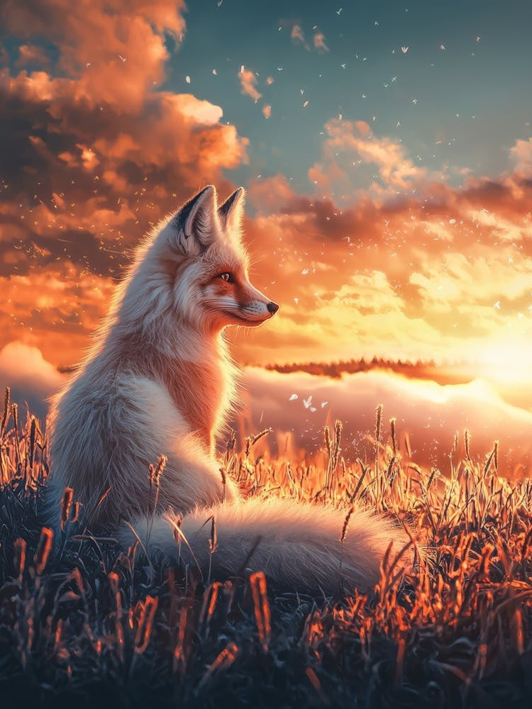Sunset Fox.Generated AI. 1