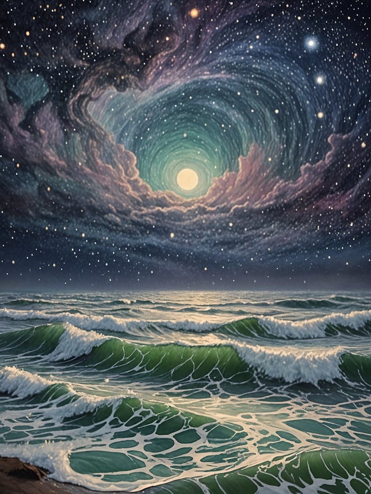 Starry Sky Over The Ocean no1