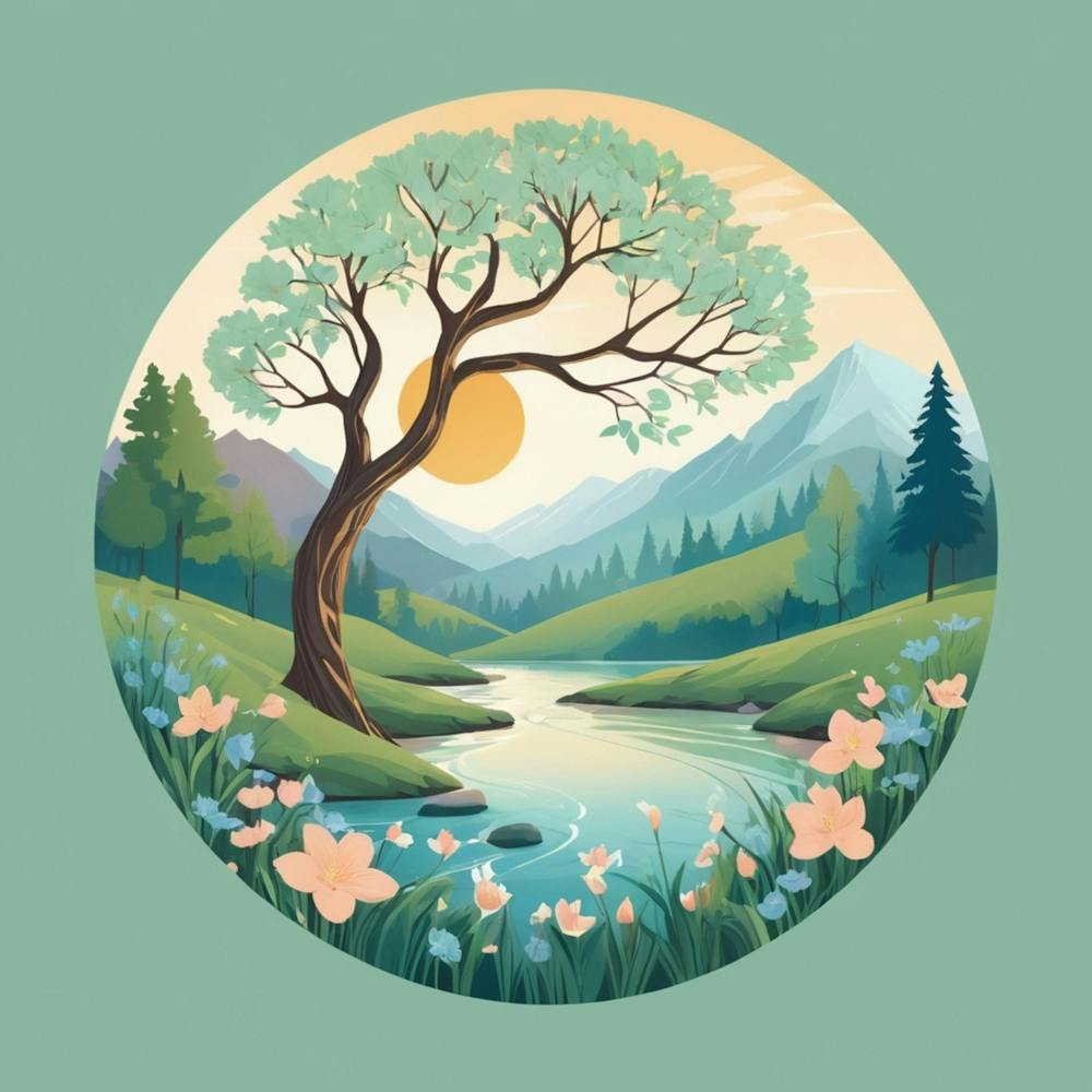 Albedobase Xl A Circular Logo Featuring A Vibrant Spring Lands 3