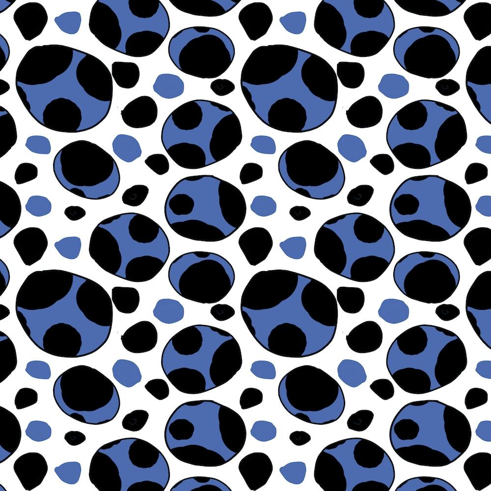 Spotty Retro Navy Blue