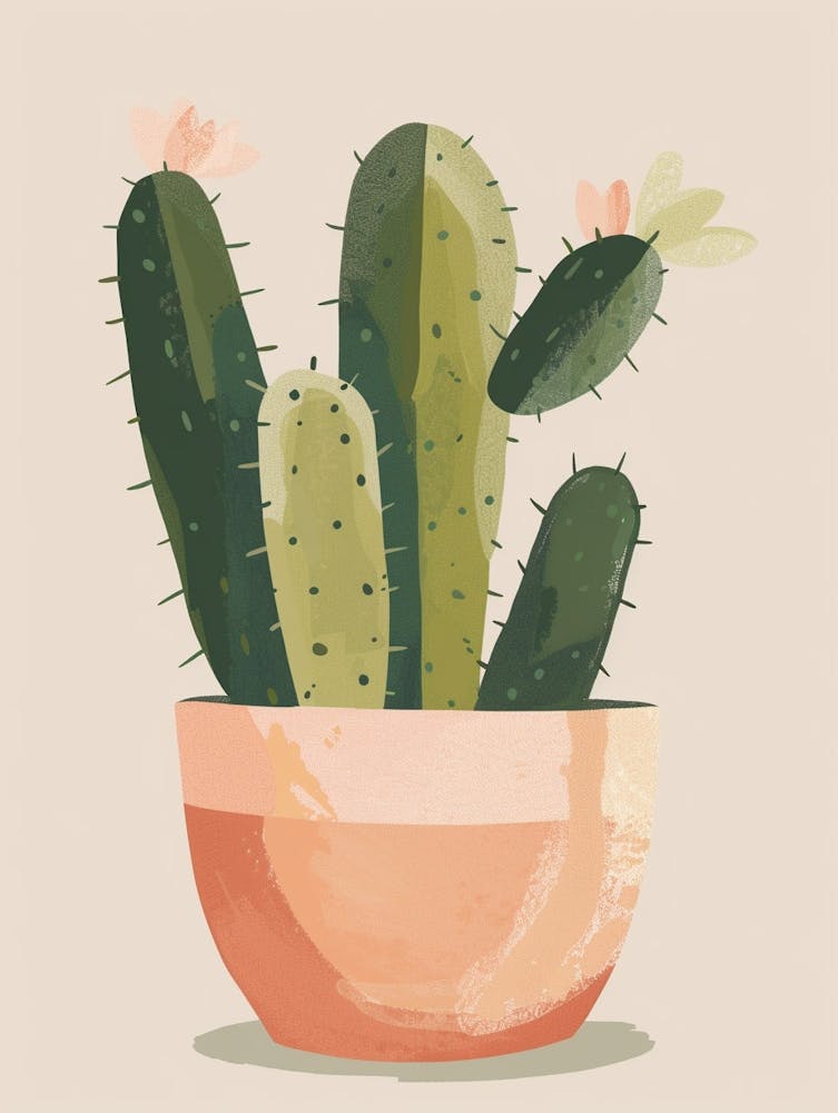 Gymnocalycium Cactus Minimalist Abstract 2