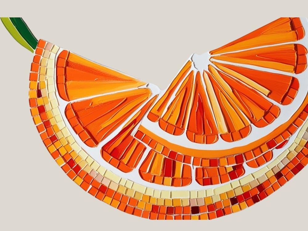 Orange Slice Mosaic Art