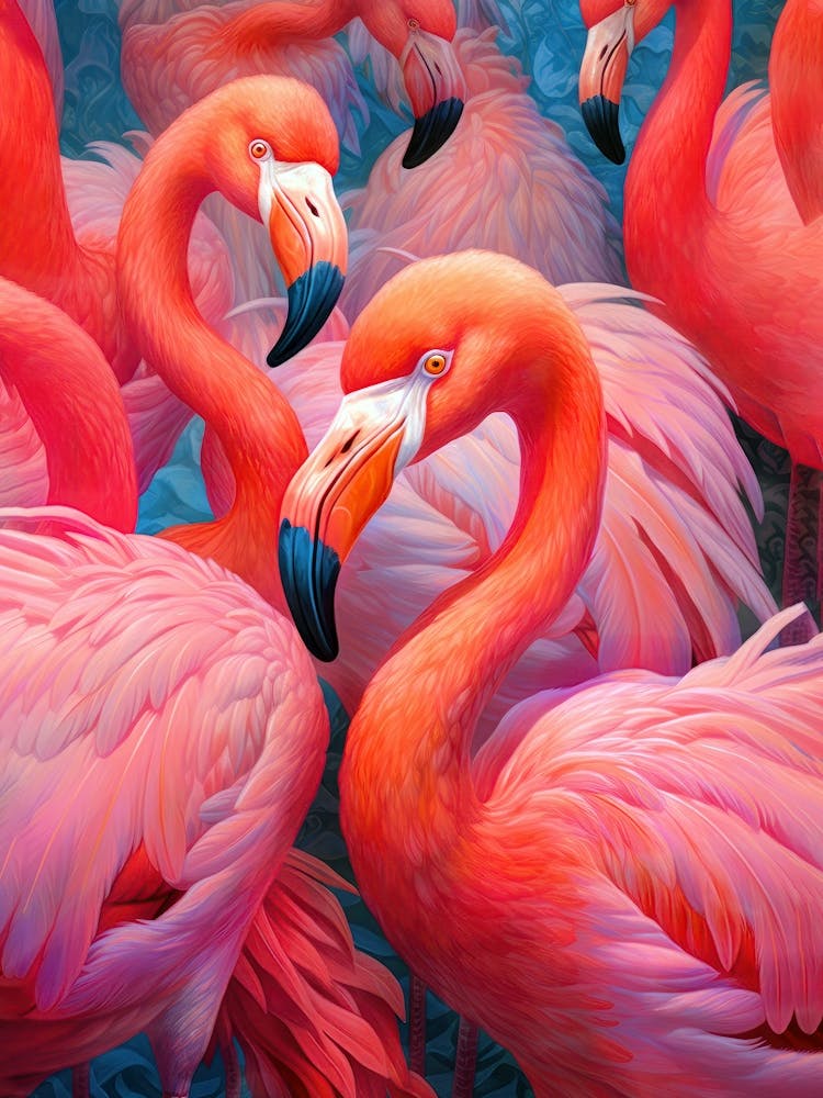 Flamingos birds animal