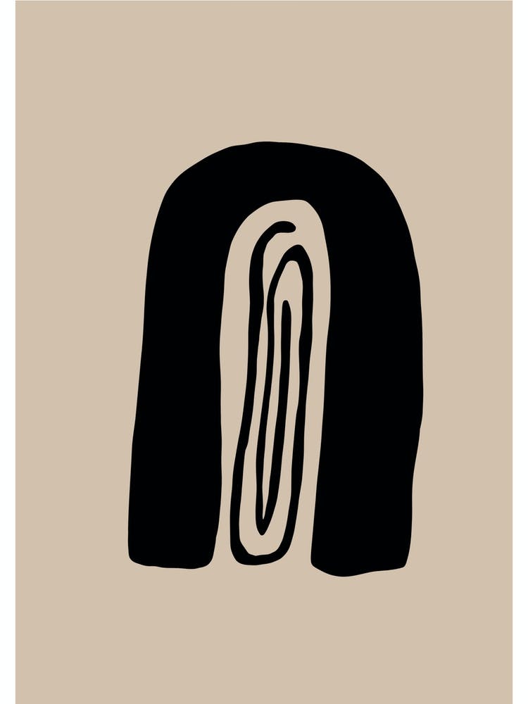 Beige And Black Abstract 1