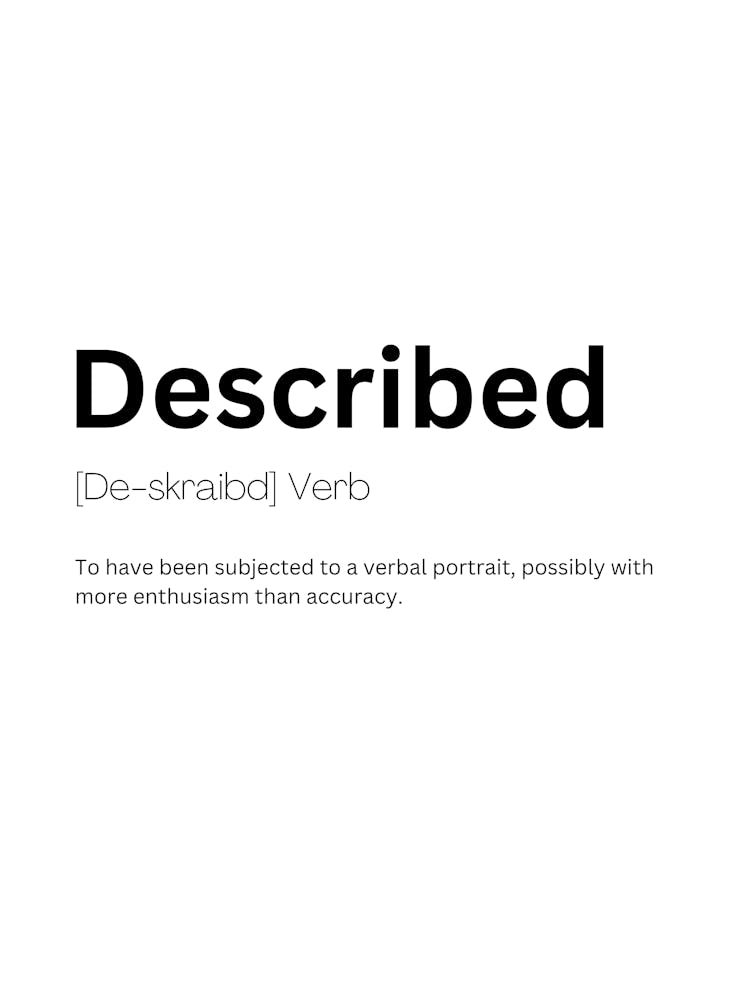 Described Definition Meaning