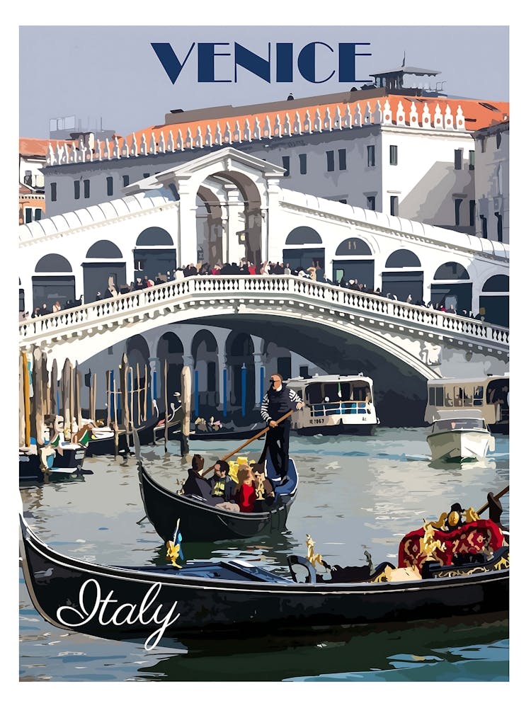 Venice, Italy Travel Poster, Karen Arnold 1