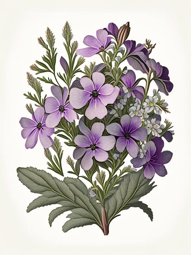 Phlox Floral 1 Botanical Vintage Poster Flower