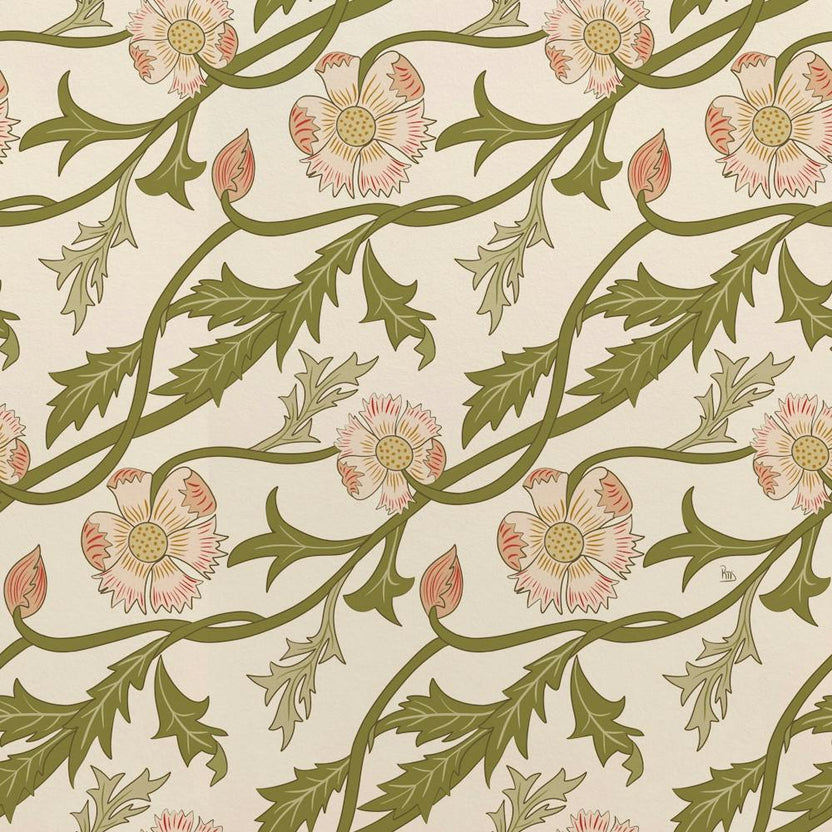 Modern Arts and Craft Inspired Botanical Pattern