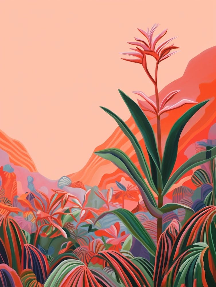 Boho Plant Painting Red Edged Dracaena 2