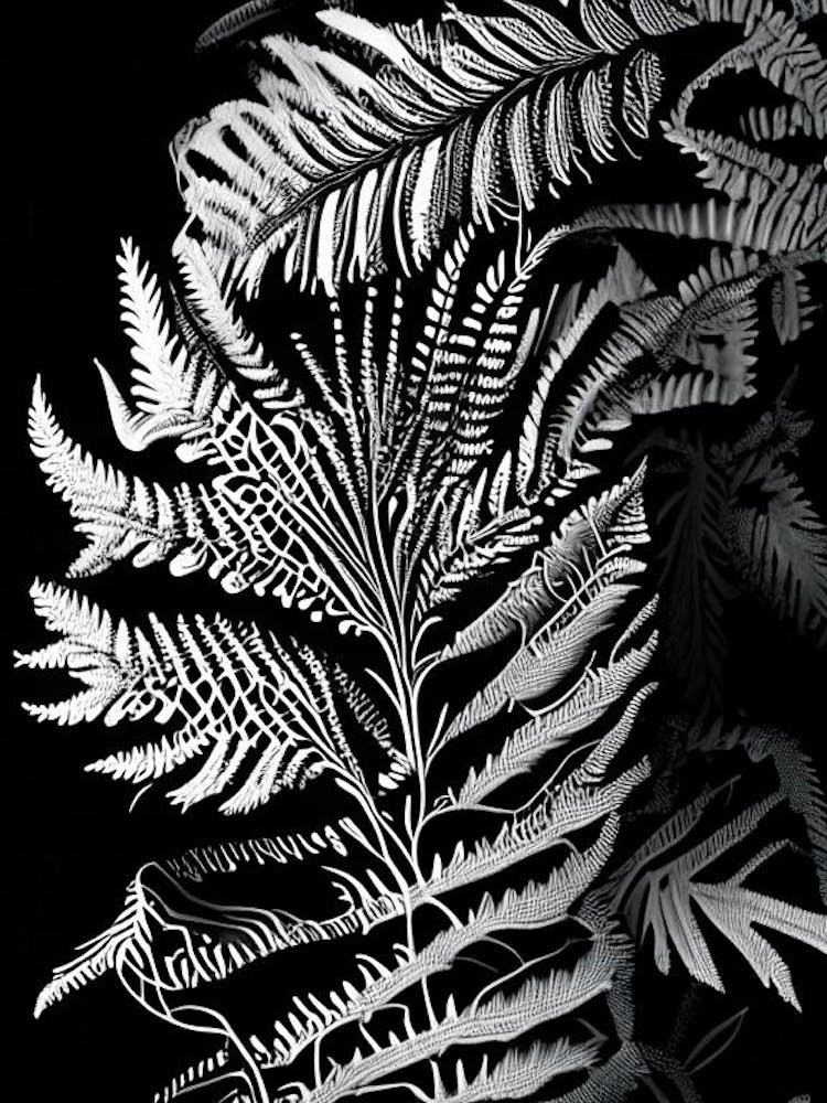 Ghost Fern Linocut