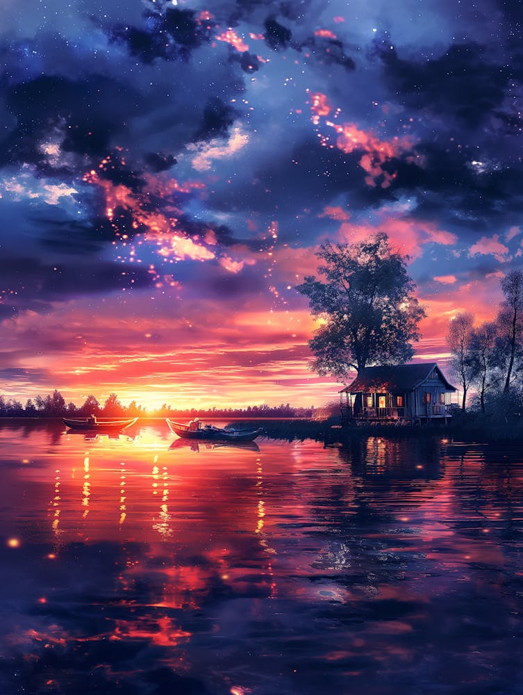 Sunset By The Lake