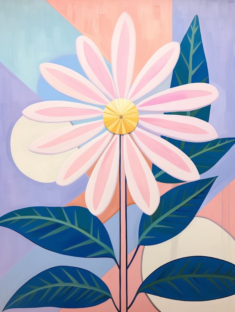 Asters 4 Hilma Af Klint Inspired Pastel Flower Painting