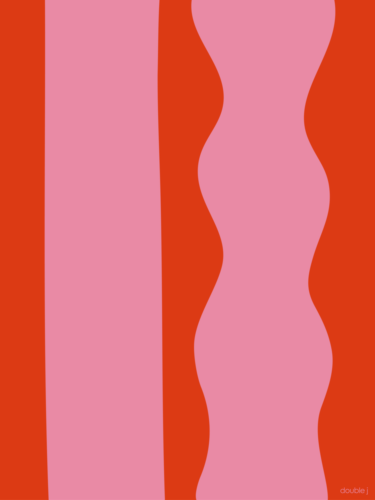 Tandem Light Red And Pink Minimalist Abstract