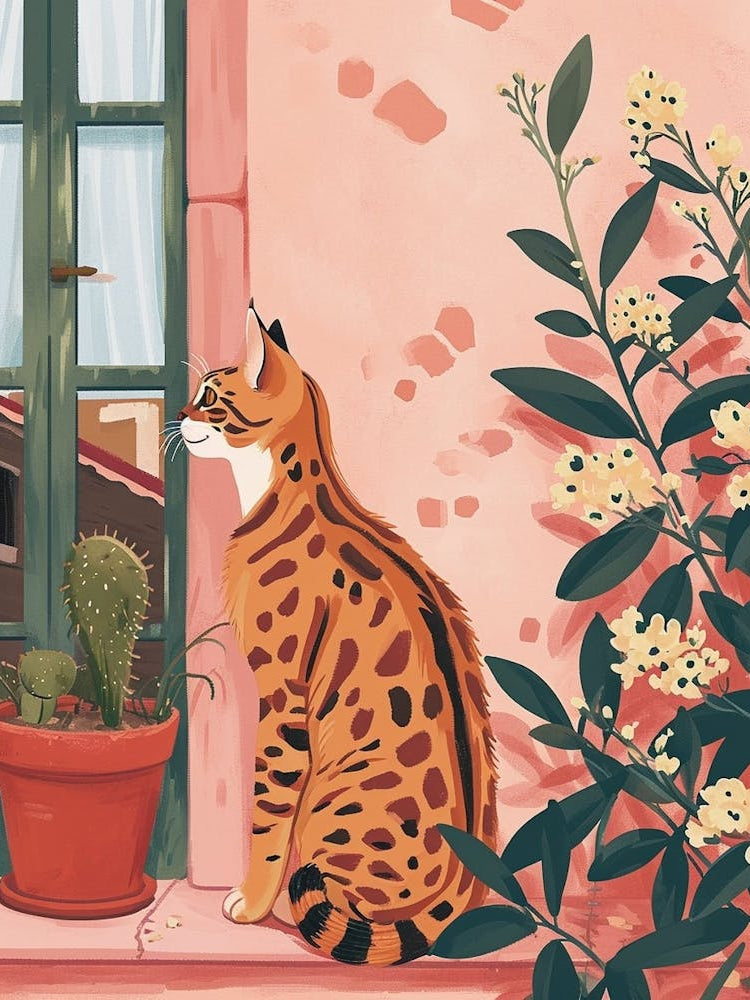 Bengal Cat Storybook Illustration 4