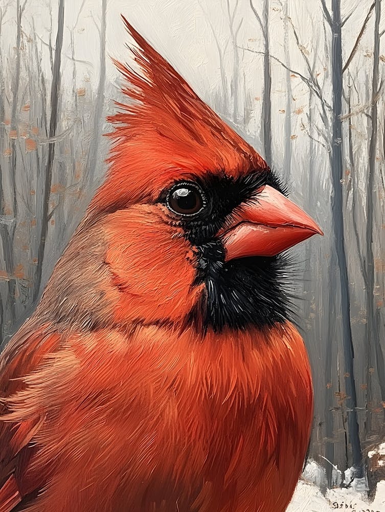 Cardinal In The Woods 1