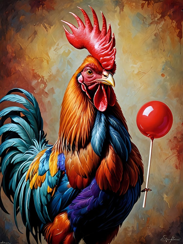 Rooster With Lollipop