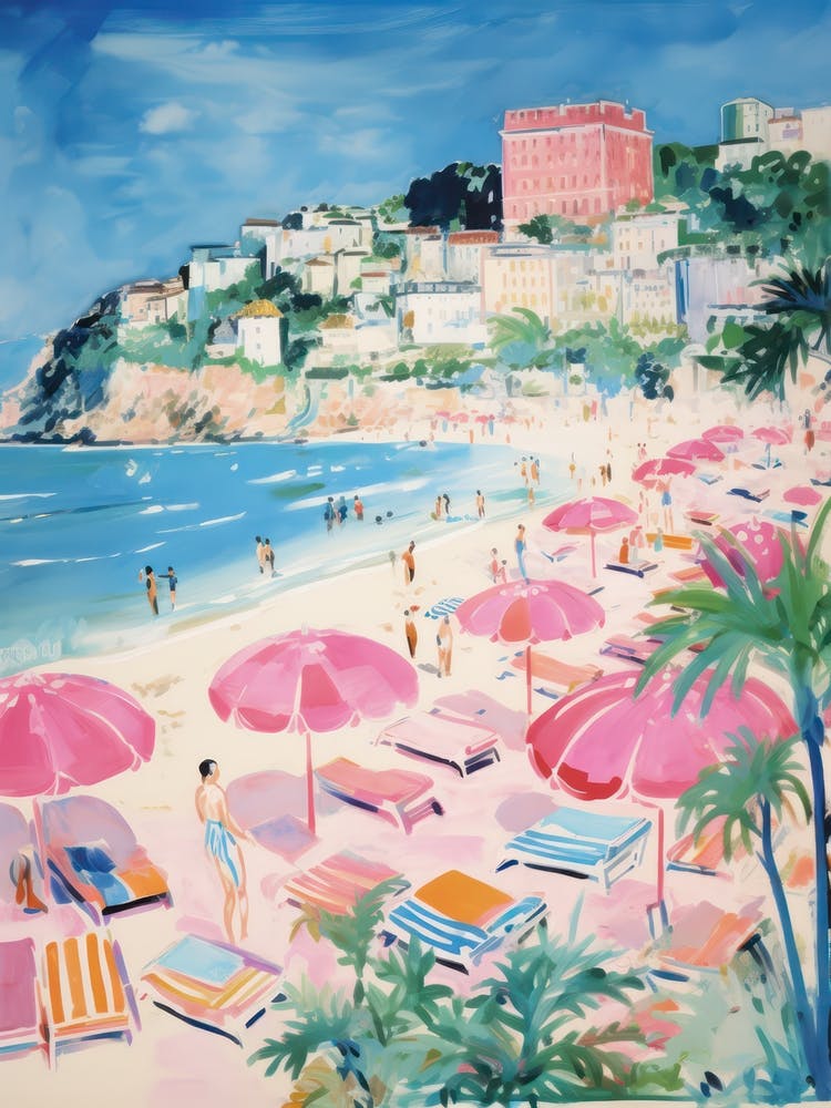 Tropea, Calabria   Italy Beach Club Lido Watercolour 2