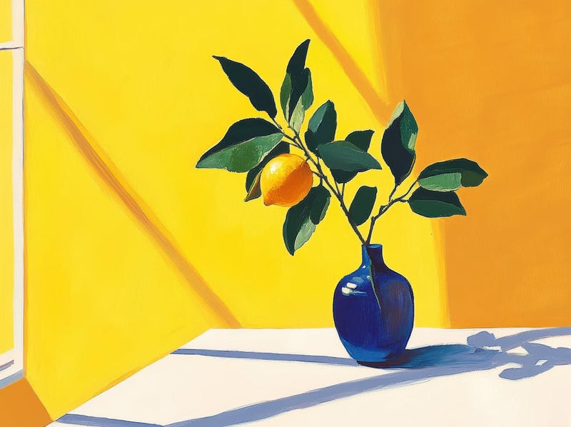 Lemon In A Blue Vase