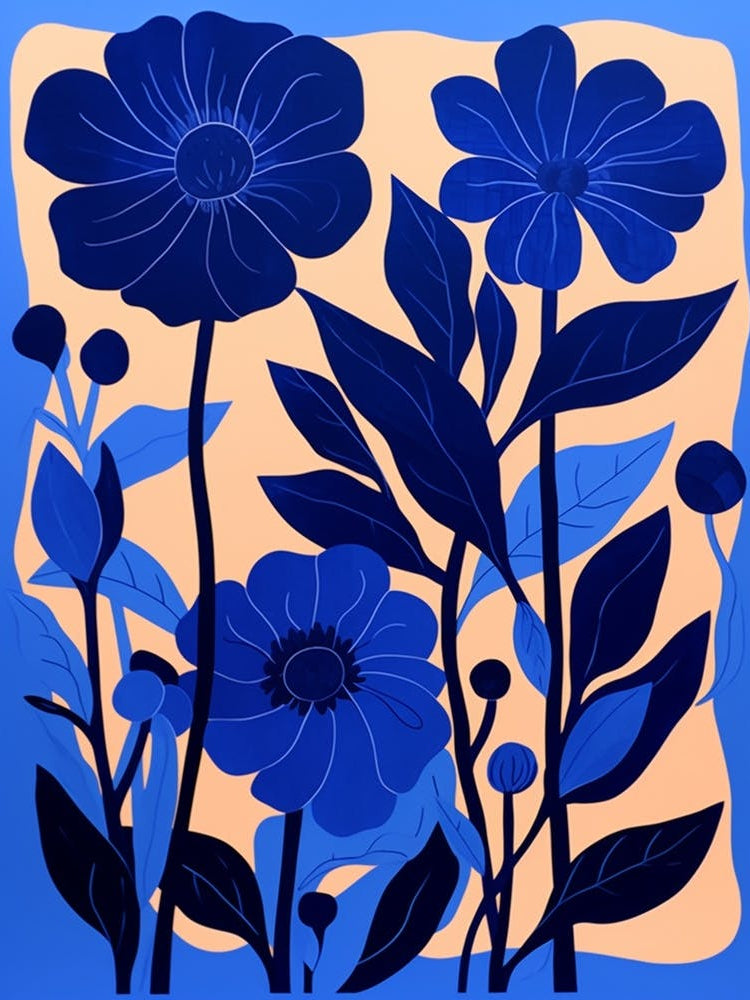 Blue Flower Illustration Calendula 4