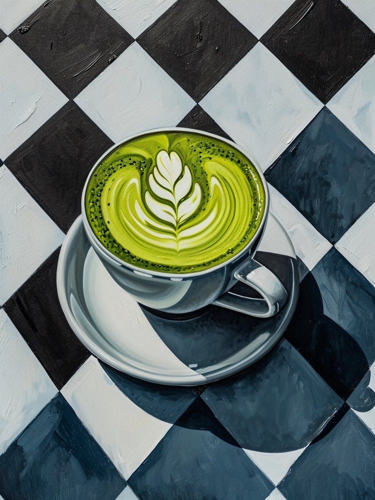 Matcha Latte Blue Checkerboard 1