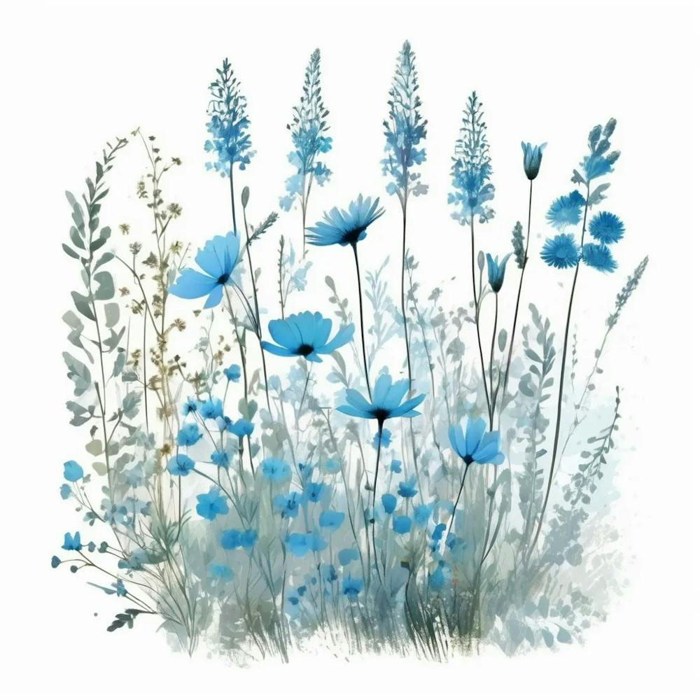 light Blue botanical wildflowers 4