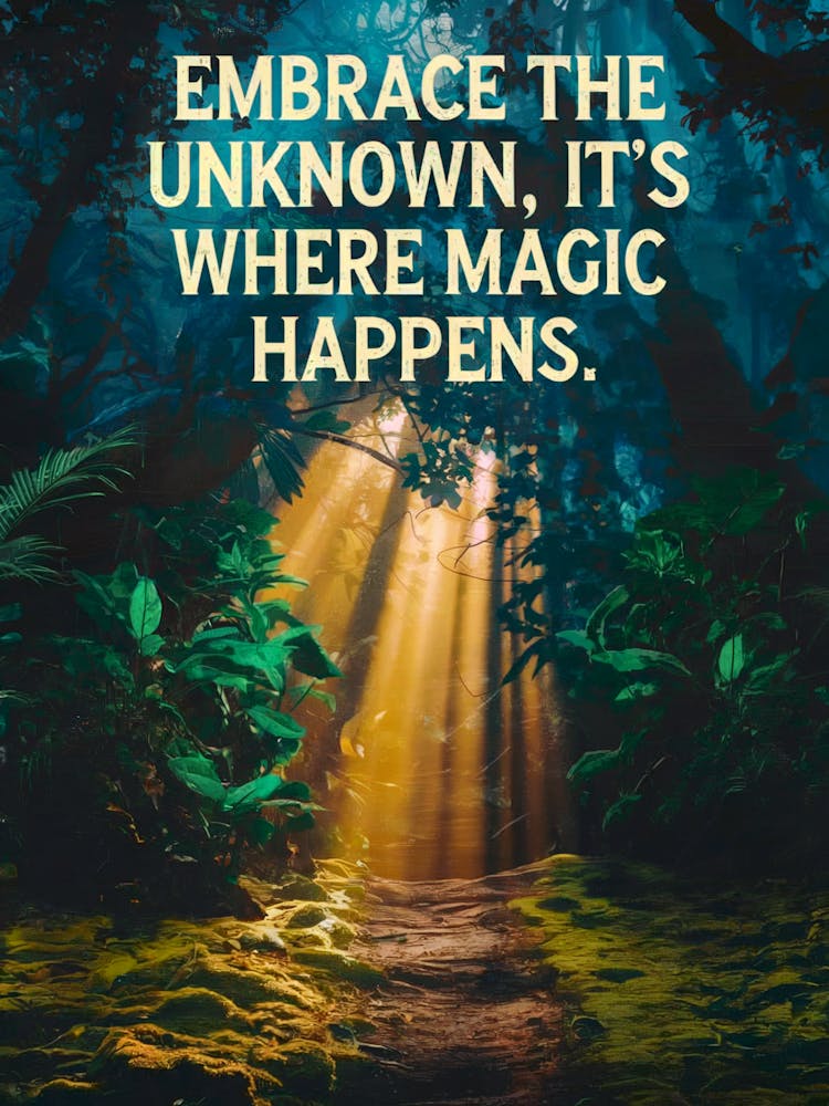 Inspirational Poster: Embrace The Unknown It'S Where Magic Happens!