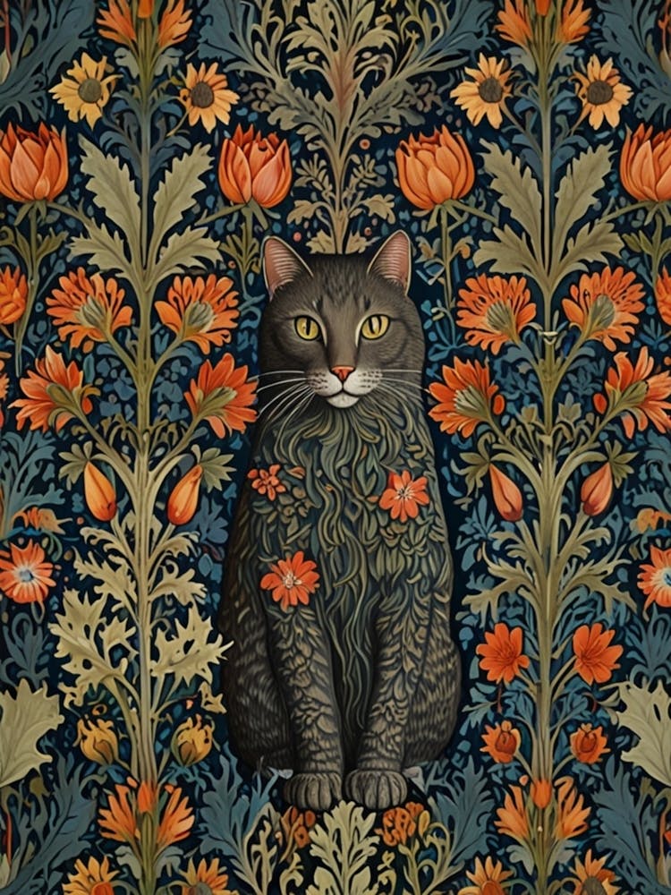 Cat With Flowers 3