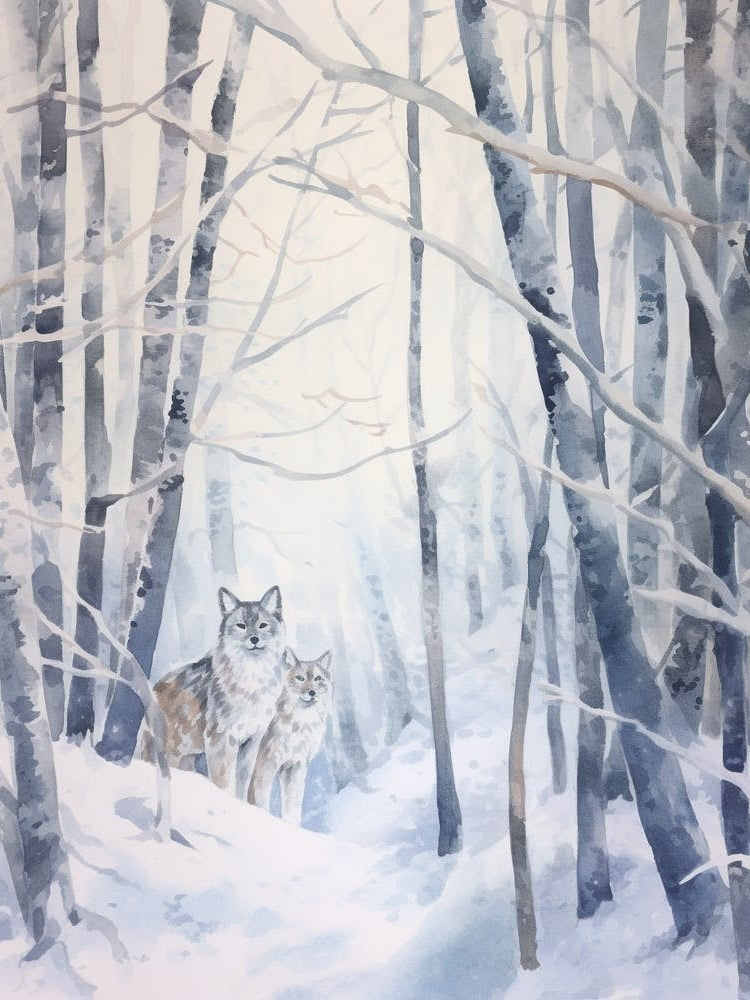 Winter Watercolour Lynx 4