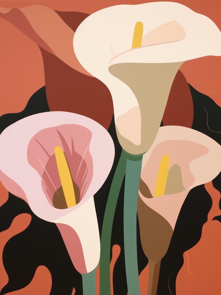 Calla Lilies Flower Big Bold Illustration 4