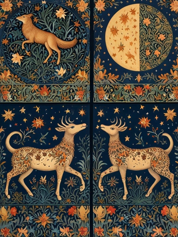 William Morris Moon And Deer
